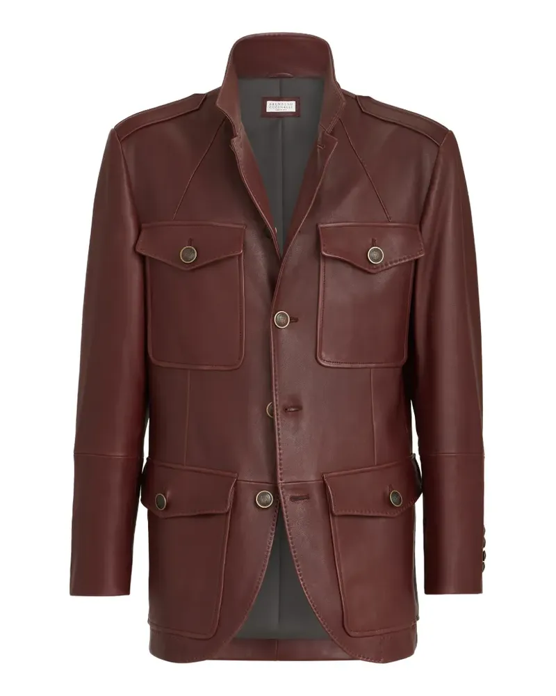 Brunello Cucinelli Sakko aus Nappaleder - Rot Rot