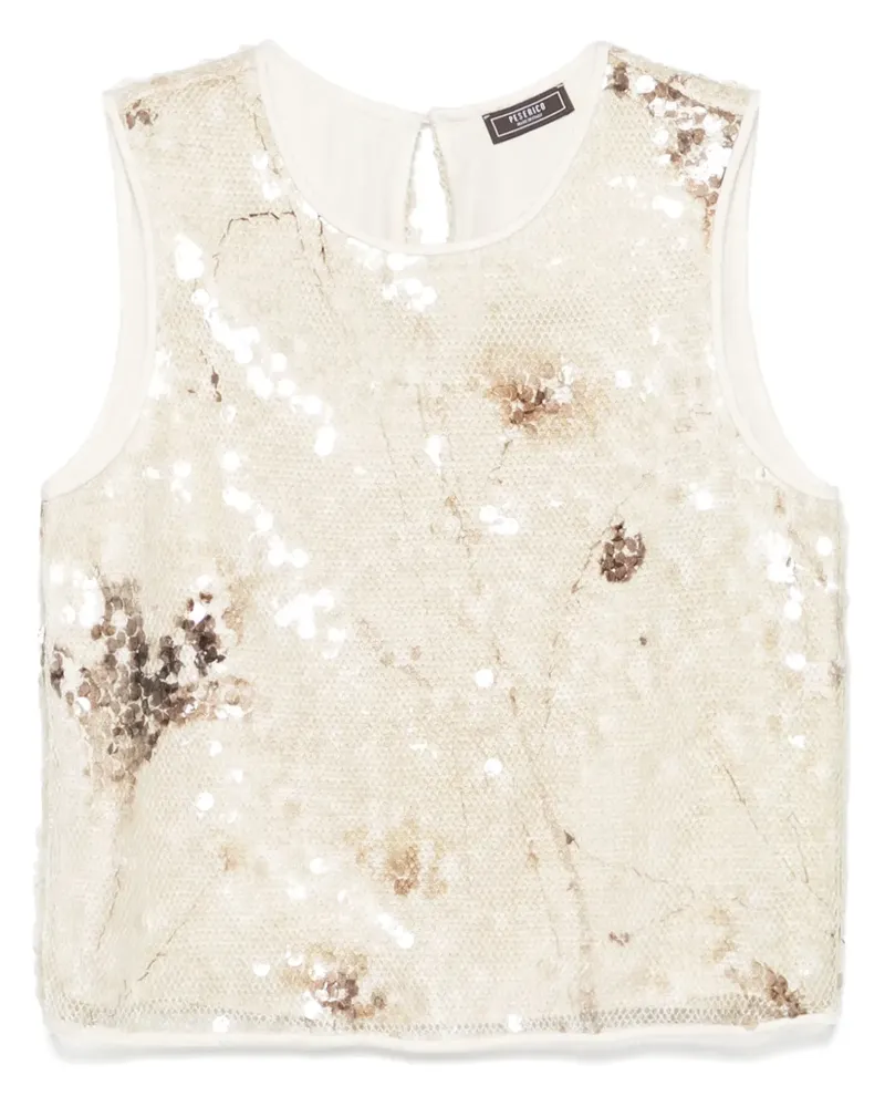 Peserico Lurex-Top mit Pailletten - Nude Nude
