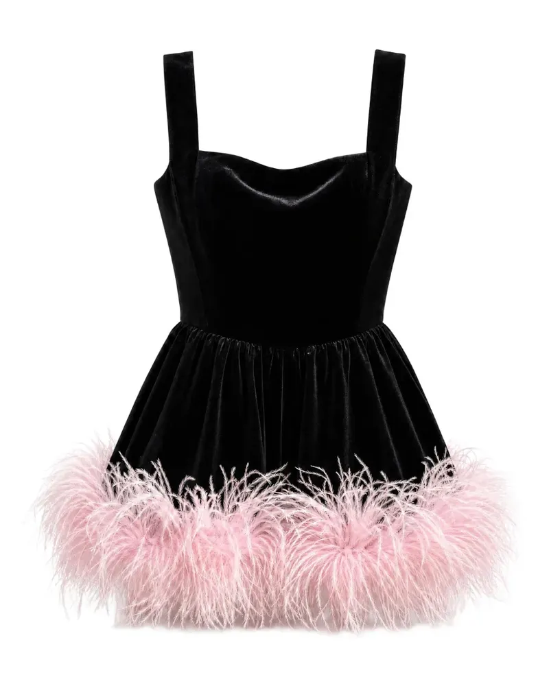 BRONX AND BANCO Avery Minikleid mit Federbesatz - Schwarz Schwarz