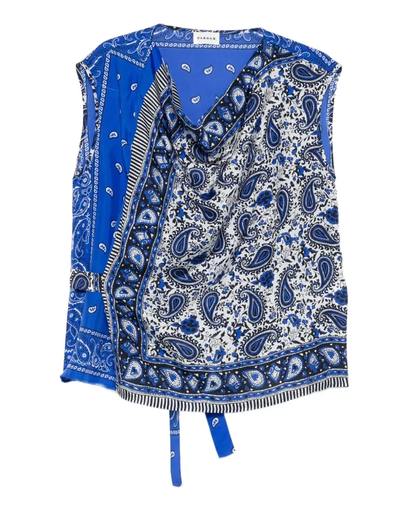 P.A.R.O.S.H. P.A.R.O H. Shiele Oberteil mit Paisleymuster - Blau Blau