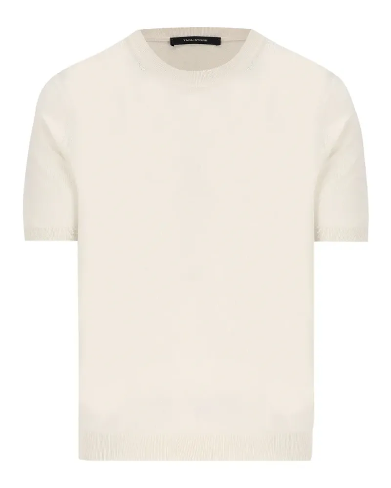Tagliatore crew-neck short-sleeve sweater - Nude Nude