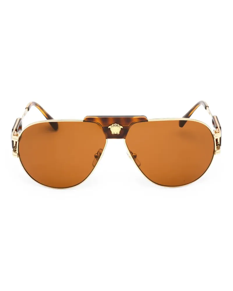 Versace Pilotenbrille mit Medusa - Gold Gold
