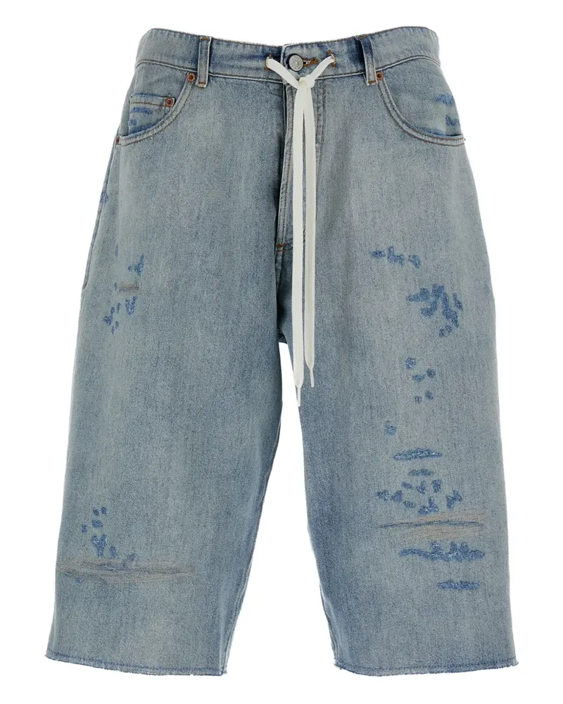 Maison Margiela logo-patch bermuda shorts - Blau Blau