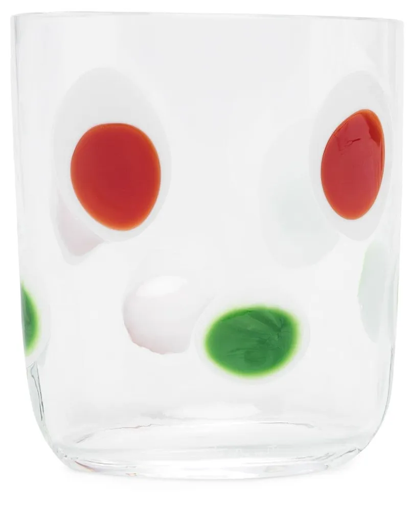 Carlo Moretti Gepunktetes Glas - Weiß Weiß