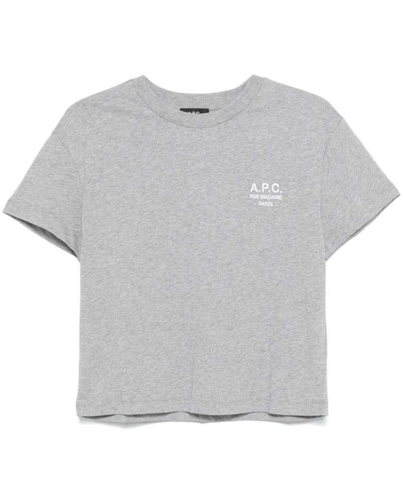 A.P.C. Kastiges Rue Madame T-Shirt Grau