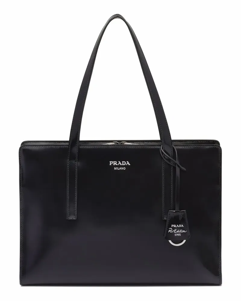 Prada Große Re-Edition 1995 Handtasche - Schwarz Schwarz