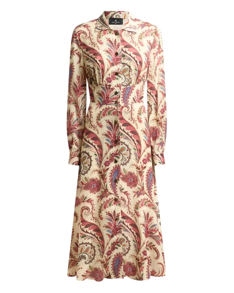 Etro Midi-Hemdkleid mit Paisley-Print - Nude Nude