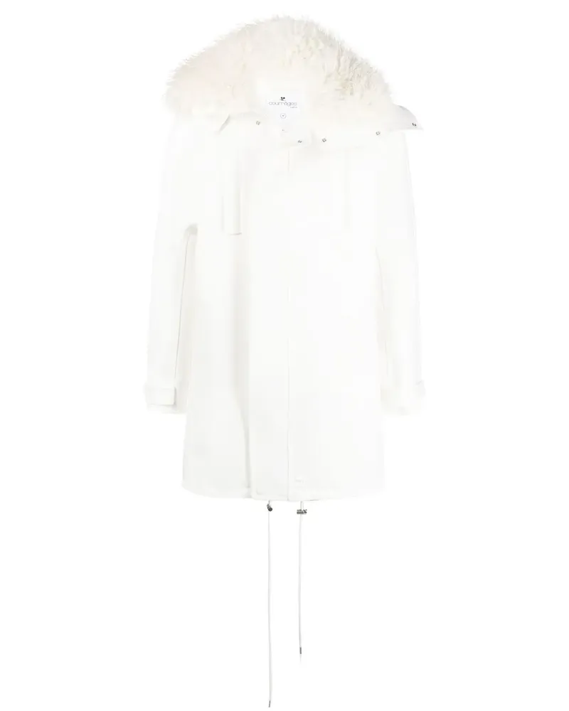 Courrèges Mantel mit Faux Fur - Weiß Weiß