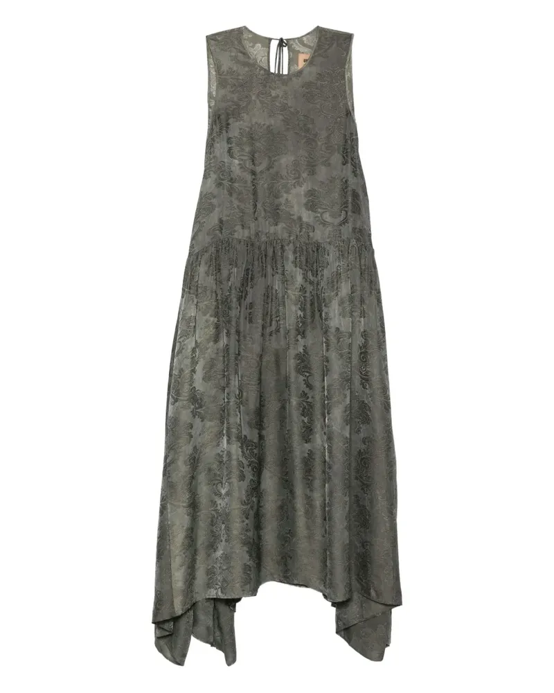 Uma Wang Ärmelloses Kleid mit Blumen-Print - Grün Grün