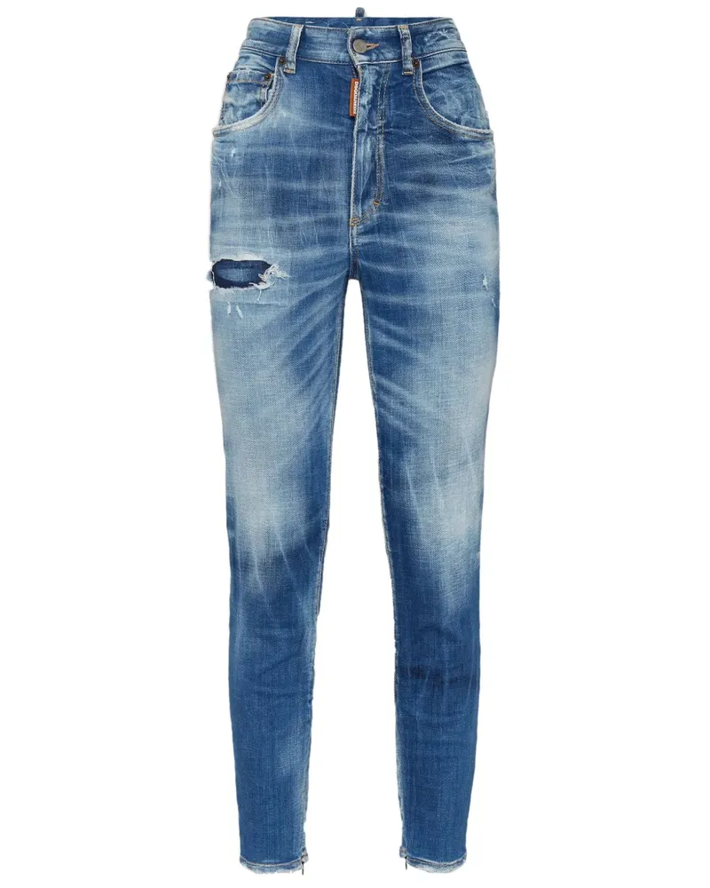 Dsquared2 Jeans mit Logo-Patch - Blau Blau