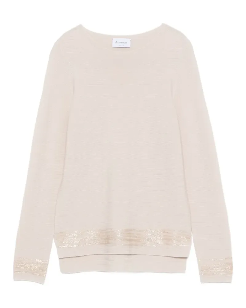 Arovescio Pullover mit Glitter-Besatz - Nude Nude