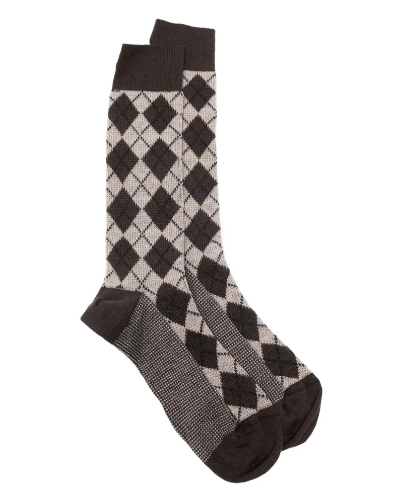 Thom Browne argyle diamond pattern socks - Braun Braun