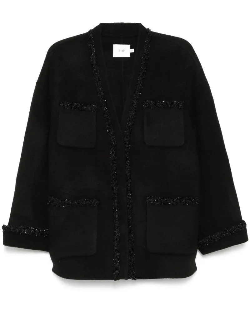 b+ab Jacke mit verziertem Saum - Schwarz Schwarz