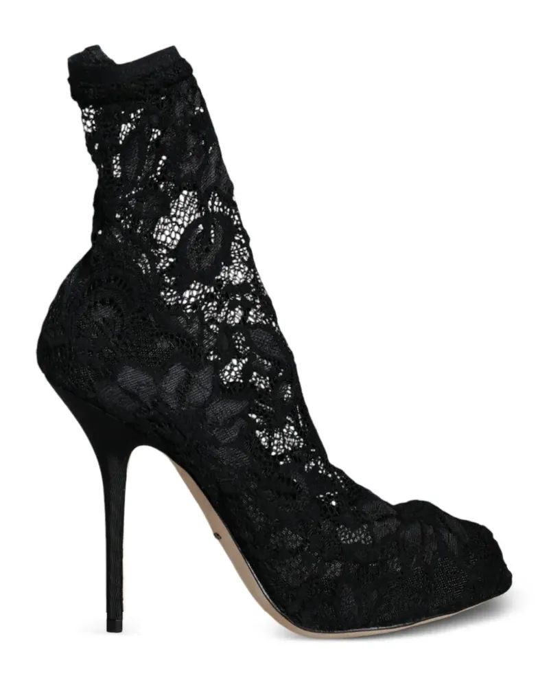 Dolce & Gabbana Offene Schnürstiefel - Schwarz Schwarz