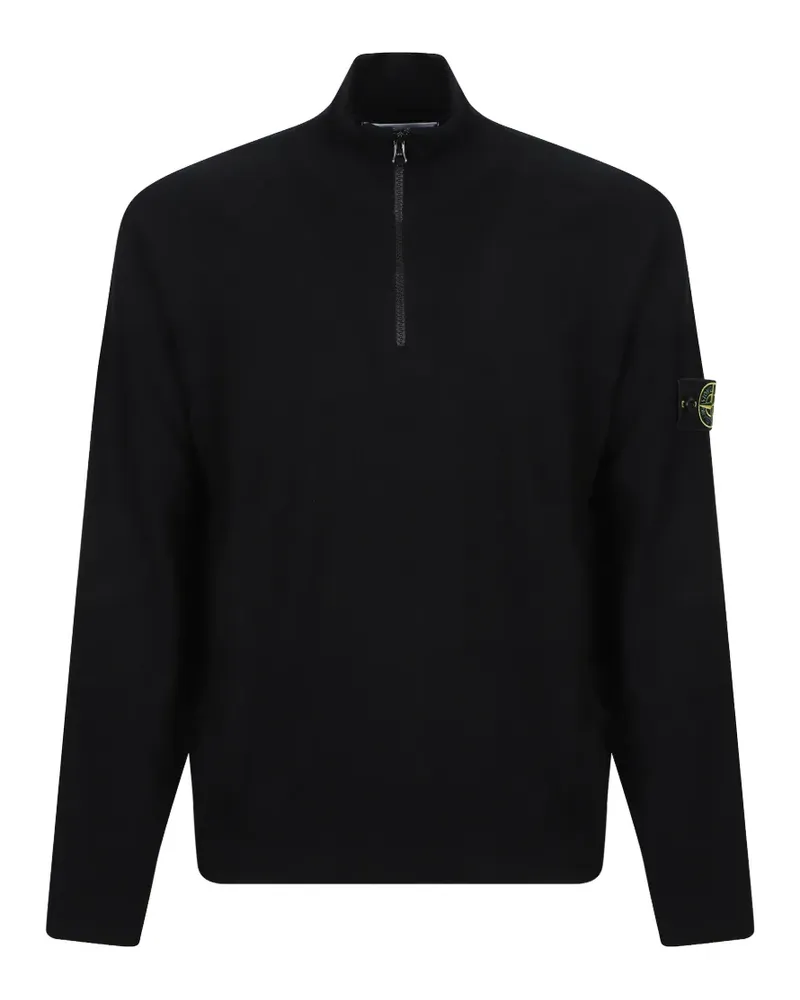 Stone Island Pullover mit Kompass-Patch - Schwarz Schwarz