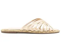 Flache Embrace Sandalen aus Bast - Nude