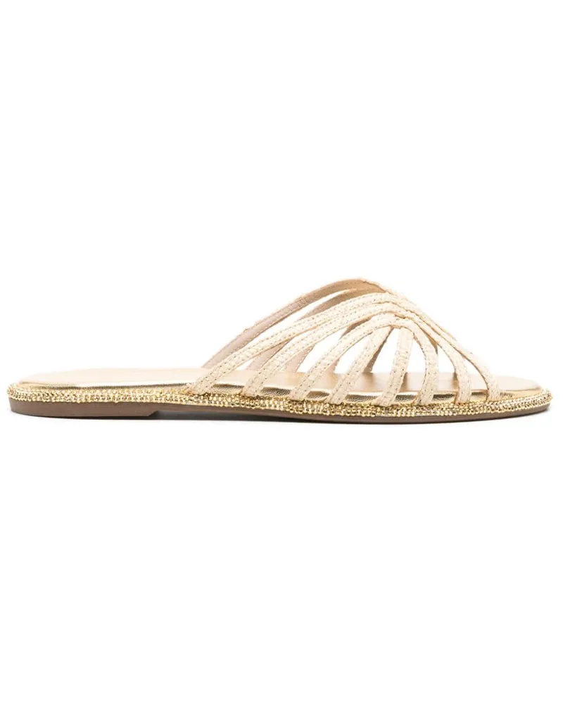 Le Silla Flache Embrace Sandalen aus Bast Nude