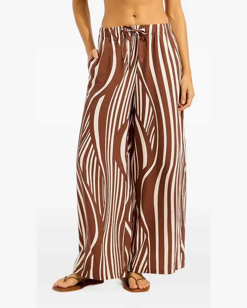 Seafolly Australia Coastline Hose mit abstraktem Print - Braun Braun