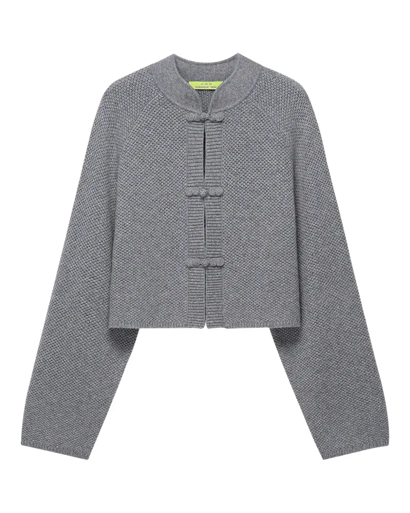 Shanghai Tang Cardigan aus Seide mit Froschverschluss - Grau Grau