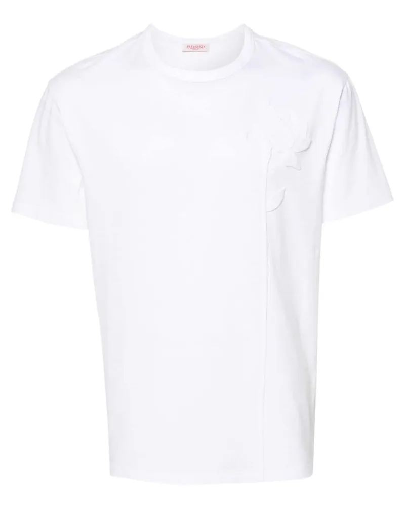 Valentino Garavani T-Shirt mit Blumenstickerei - Weiß Weiß