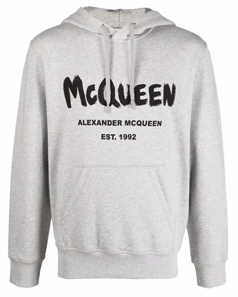 Alexander McQueen Hoodie mit Logo-Print - Grau Grau