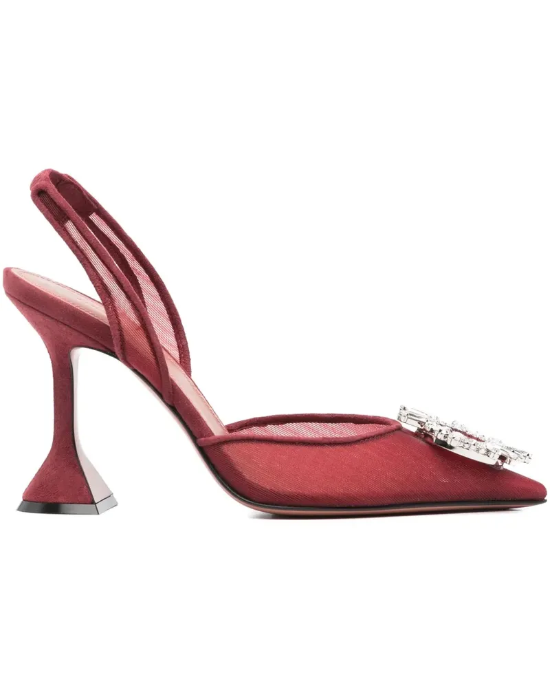 Amina Muaddi 95mm Begum embellished slingback pumps - Rot Rot