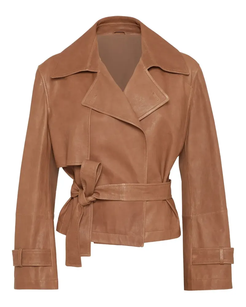 Brunello Cucinelli Klassische Lederjacke - Braun Braun