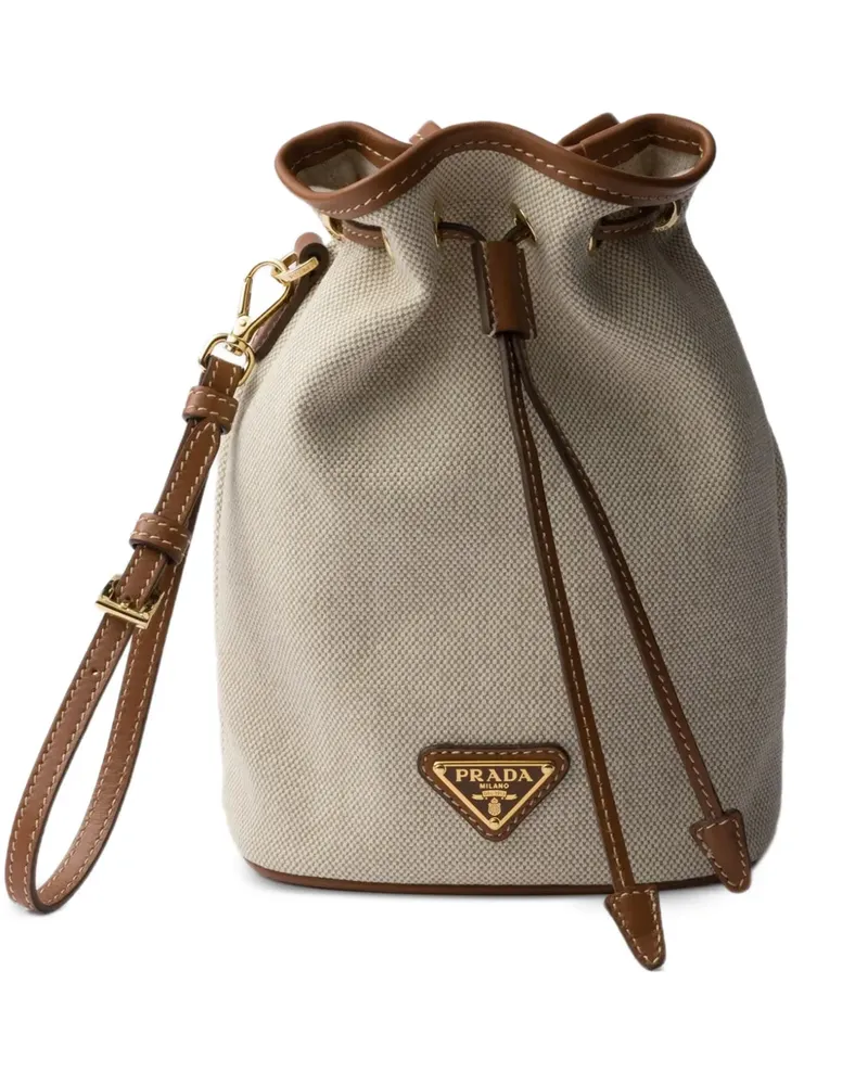 Prada Tasche aus Canvas und Leder - Nude Nude