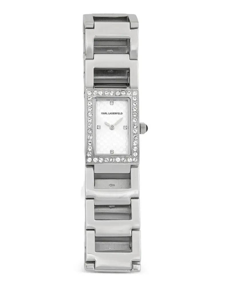 Karl Lagerfeld crystal-embellished 21mm watch - Weiß Weiß