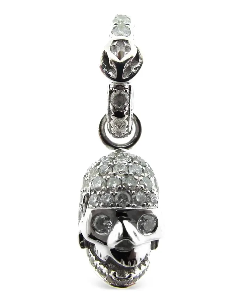 Loree Rodkin 14kt Weißgoldanhänger mit Totenkopf Weiß