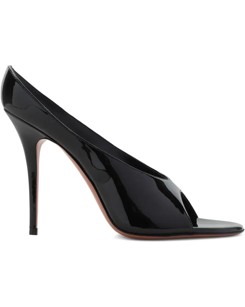 Amina Muaddi Sandalen aus Leder 105mm - Schwarz Schwarz