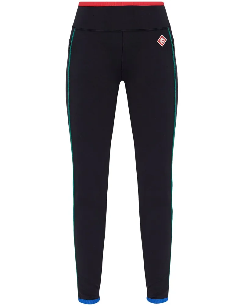 Casablanca Paris Leggings mit Logo-Patch - Schwarz Schwarz