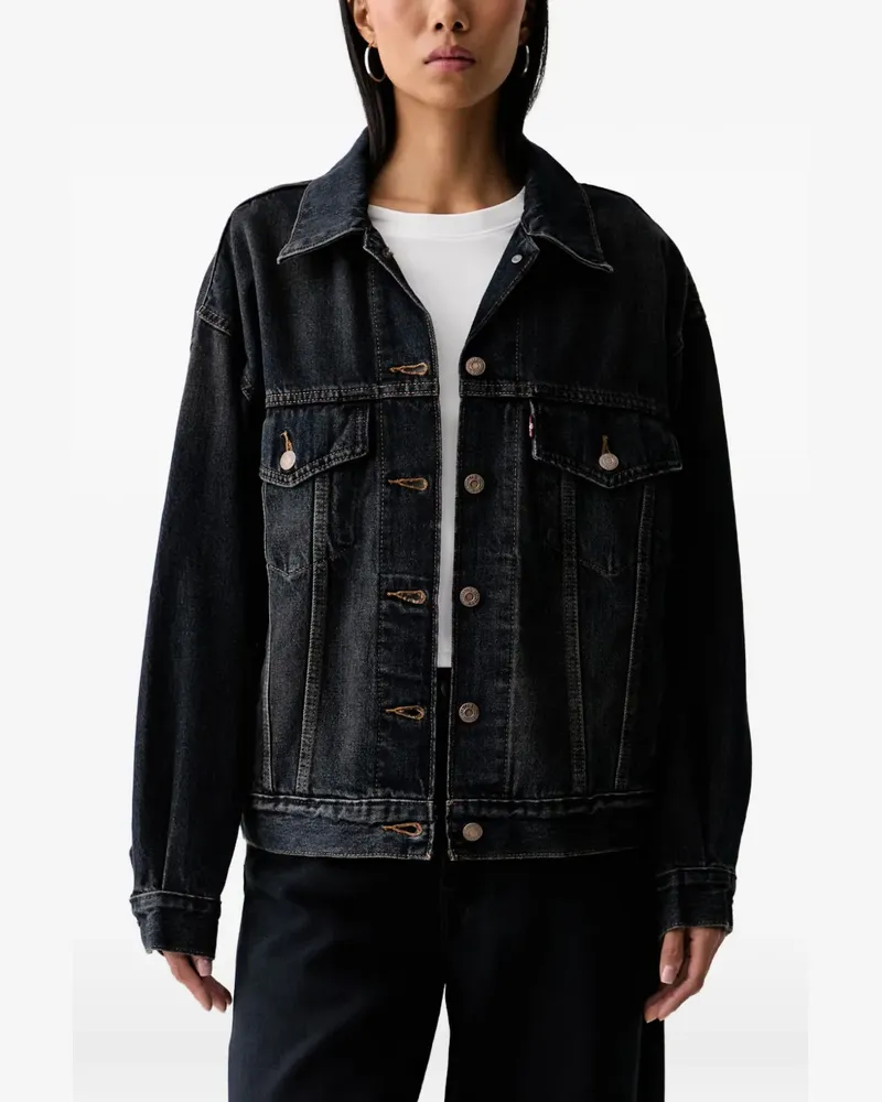 Levi's Ausgeblichene Jeansjacke - Schwarz Schwarz