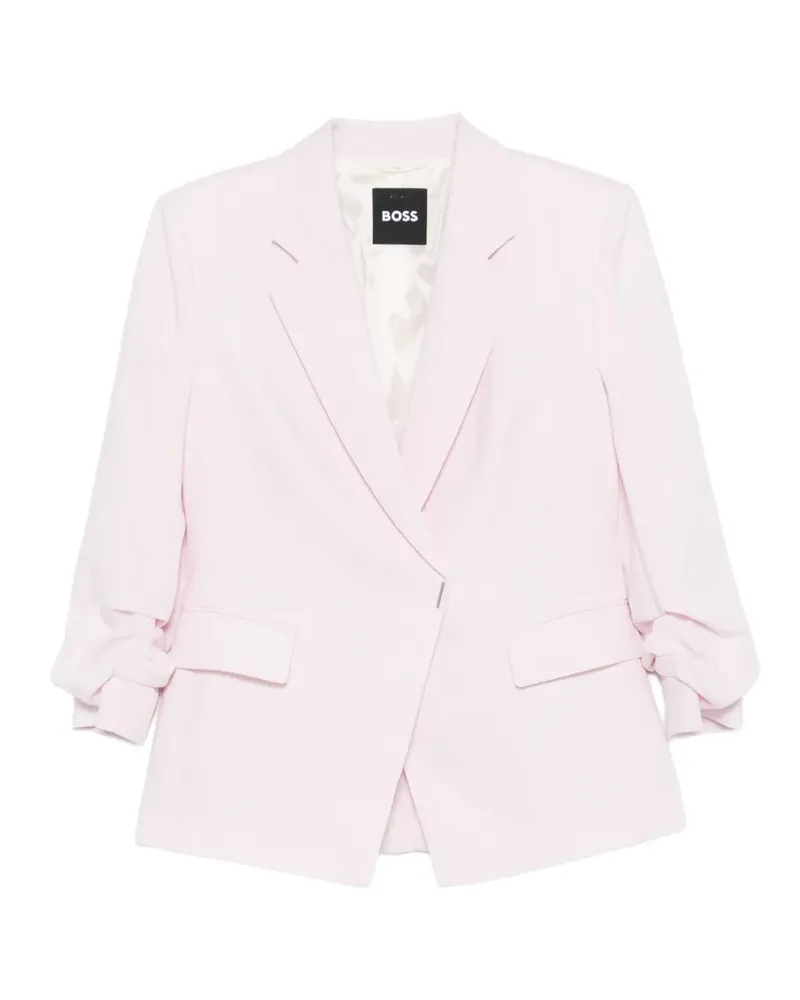 HUGO BOSS notch-lapel gathered-sleeve blazer - Rosa Rosa