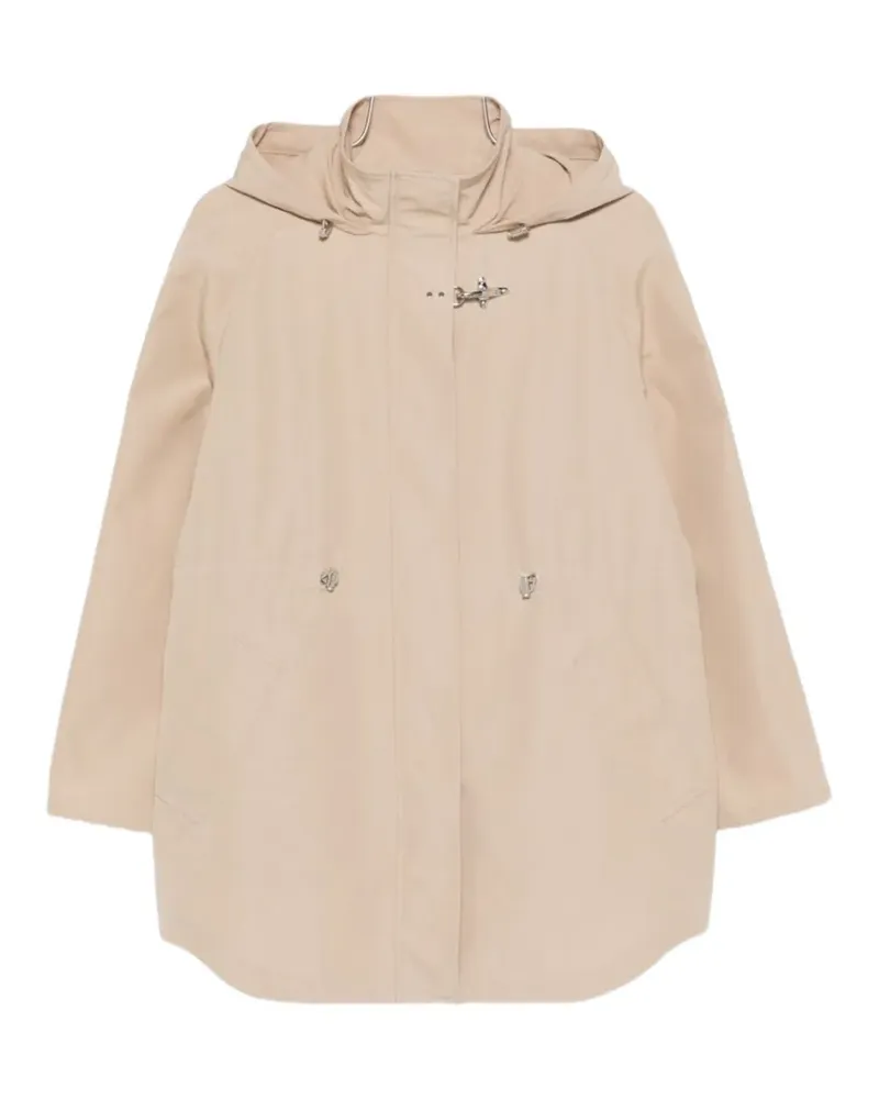 Fay drawstring-waist hooded parka coat - Nude Nude