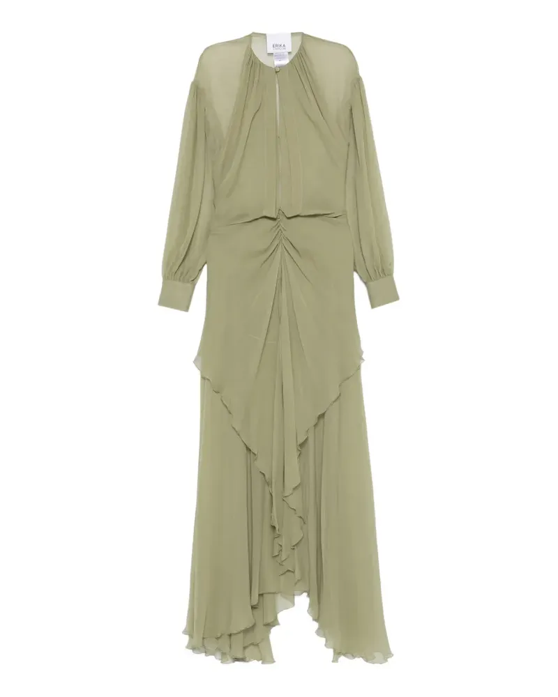 Erika Cavallini ruffled asymmetric dress - Grün Grün
