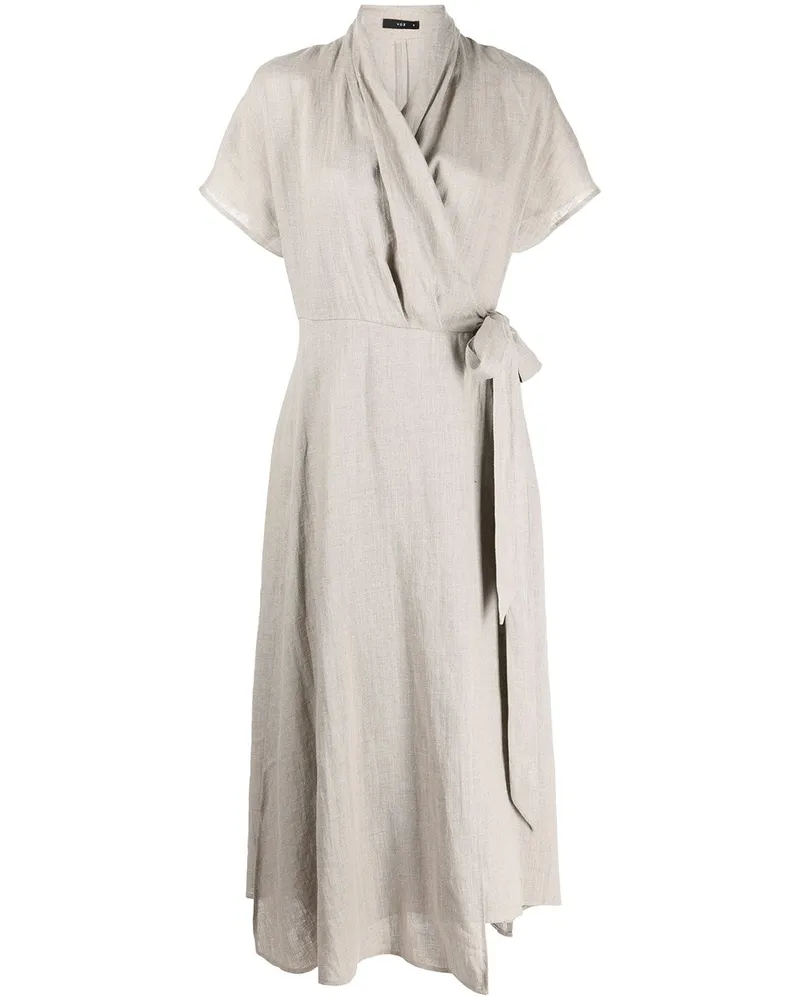 VOZ Butterfly Leinenkleid - Grau Grau
