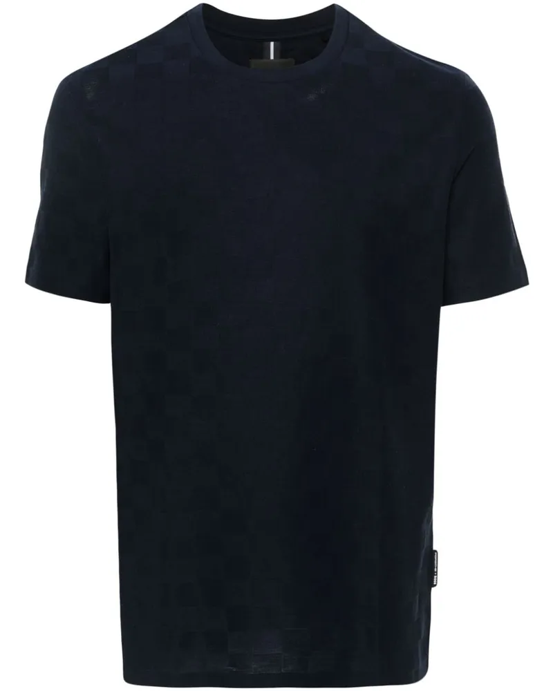 HUGO BOSS Kariertes T-Shirt - Blau Blau