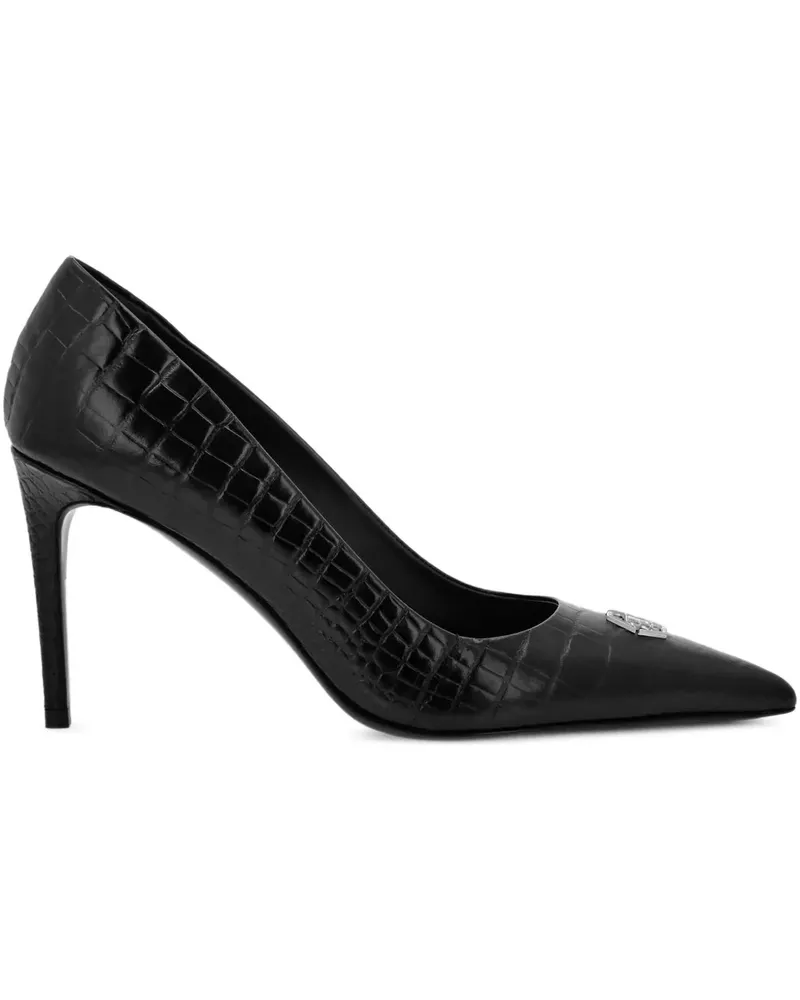 Philipp Plein Pumps mit Kroko-Effekt 90mm - Schwarz Schwarz
