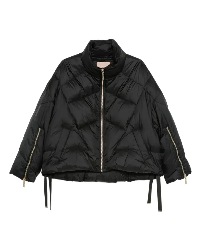 Twin-Set Steppjacke mit Reißverschlussärmeln - Schwarz Schwarz