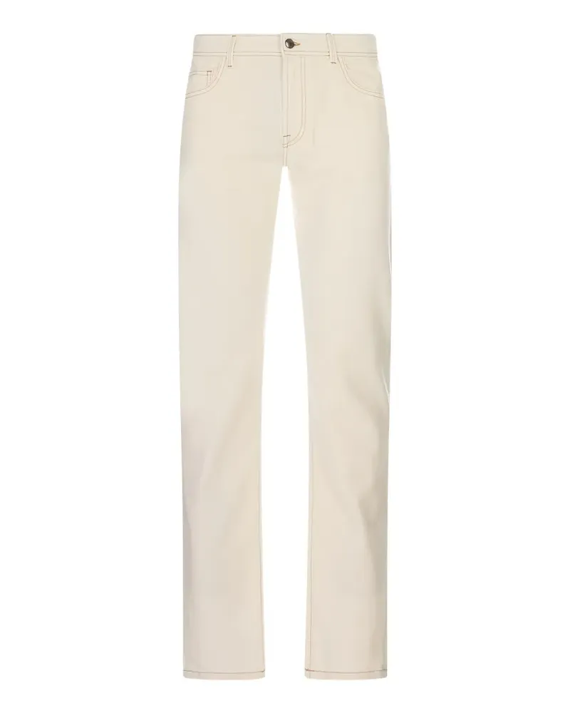Canali logo-patch straight-leg jeans - Nude Nude
