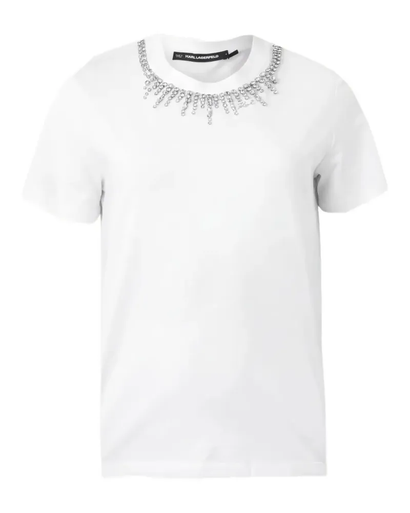 Karl Lagerfeld T-Shirt mit Kristallen - Weiß Weiß