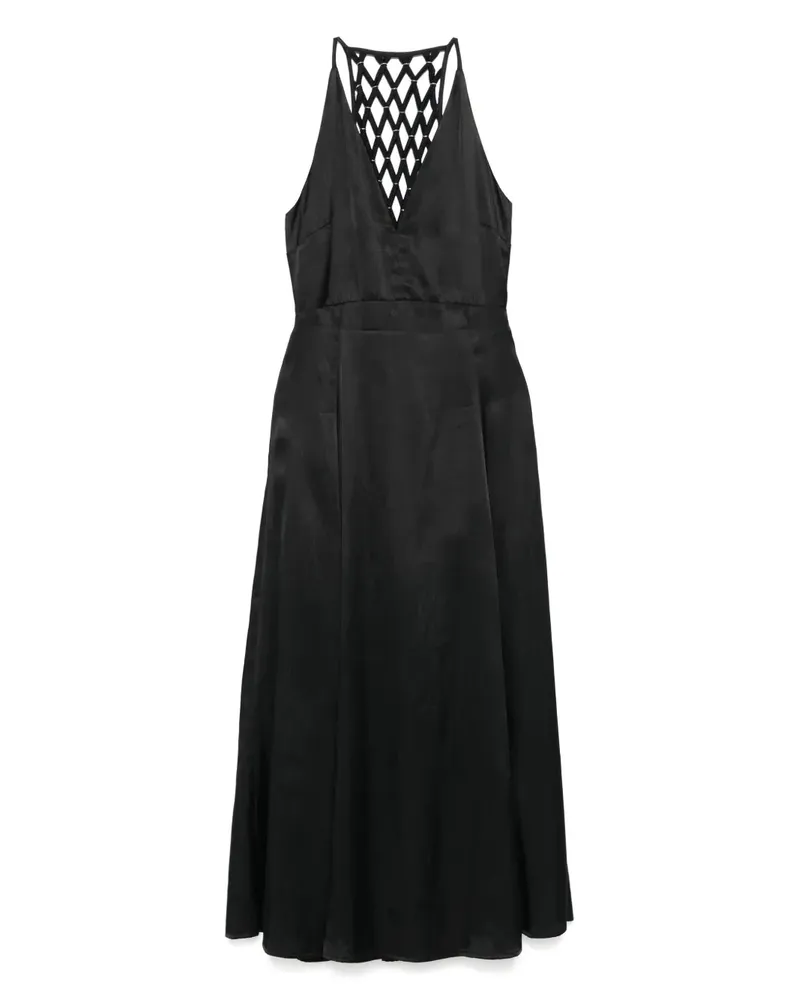Maje Maxikleid mit geflochtenem Rücken - Schwarz Schwarz