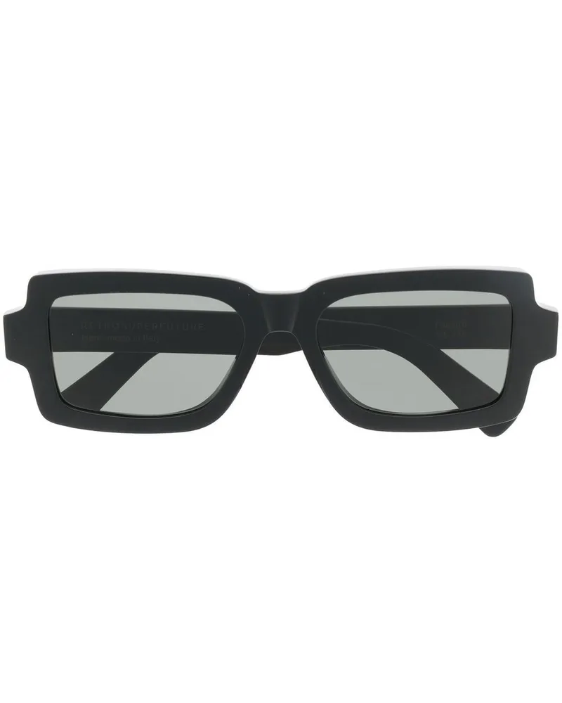 RETROSUPERFUTURE Sonnenbrille mit eckigem Gestell - Schwarz Schwarz