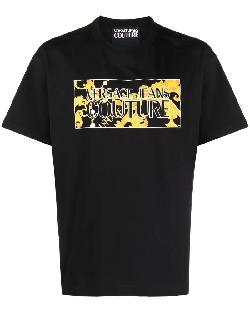 Versace Jeans T-Shirt mit Logo-Print - Schwarz Schwarz