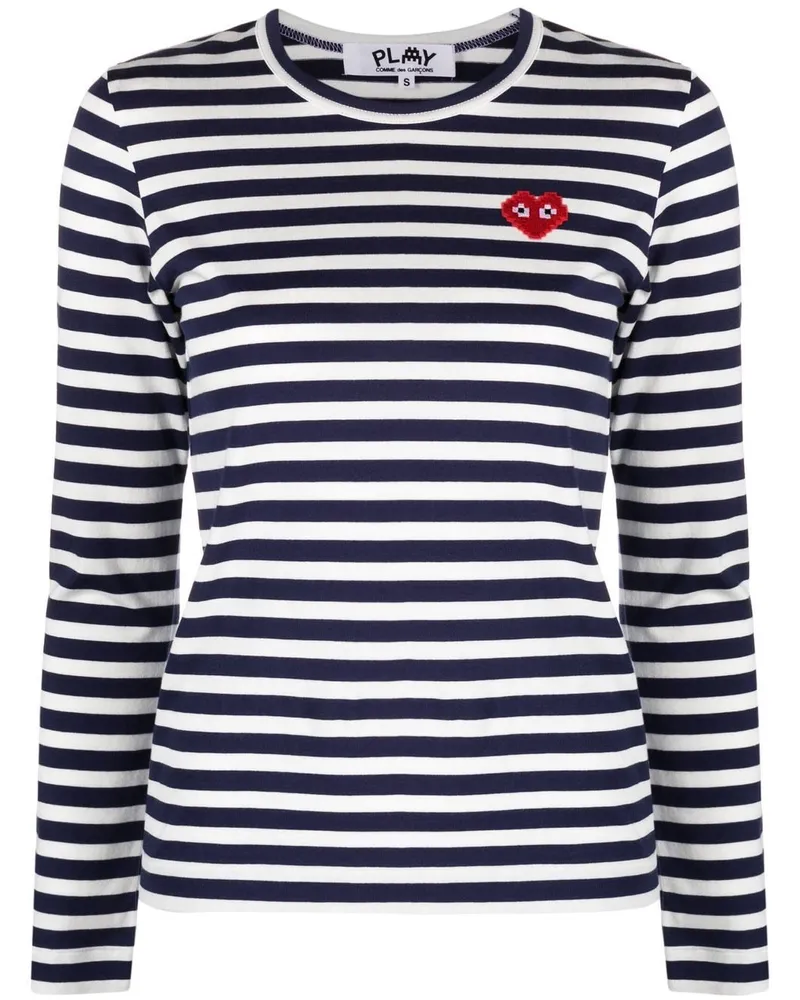Comme des Garçons Langarmshirt mit Querstreifen - Blau Blau