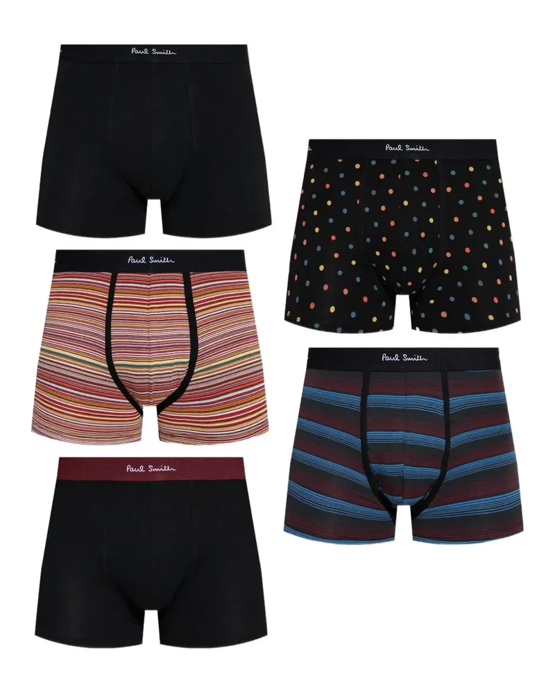 Paul Smith Gemusterte Boxershorts (5er-Set) - Schwarz Schwarz