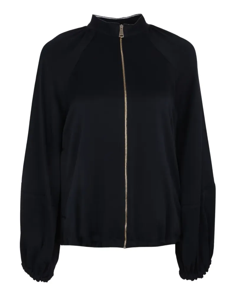 Fabiana Filippi balloon-sleeve satin bomber jacket - Blau Blau