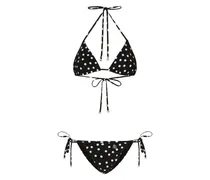 Triangel-Bikini mit Polka Dots