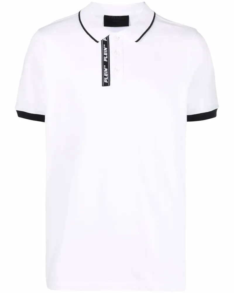 Philipp Plein Poloshirt mit Logo-Streifen - Weiß Weiß